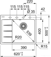 Кухонная мойка Franke Centro CNG 611/211-62 TL (черный, правая)
