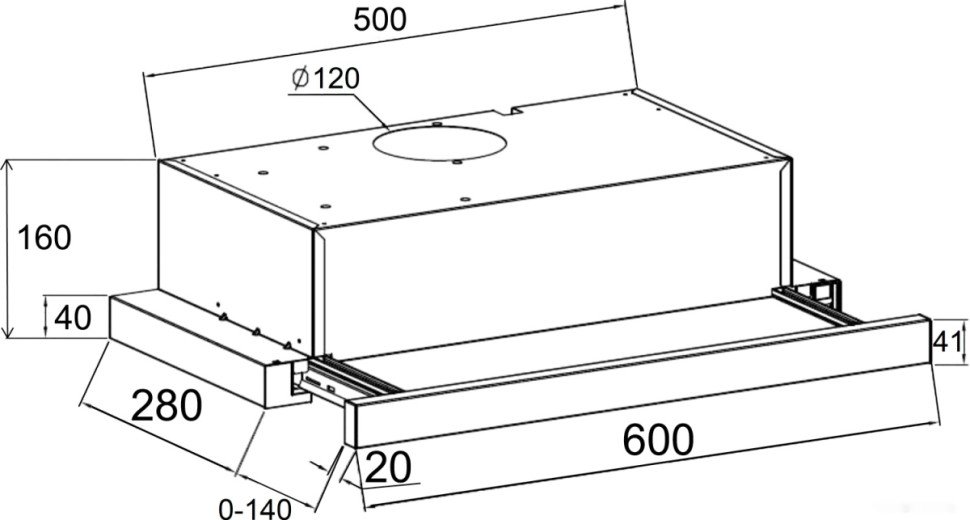Вытяжка LEX Hubble 600 (черный)