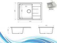 Кухонная мойка Berge BR-5850 + смеситель AM.PM Like F8007133 (серый)