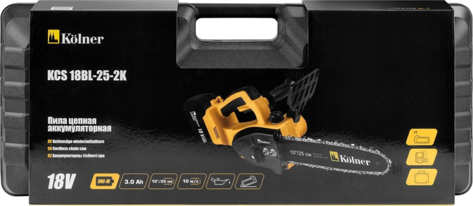 Аккумуляторная пила Kolner KCS 18BL-25-2K (с 2-мя АКБ)