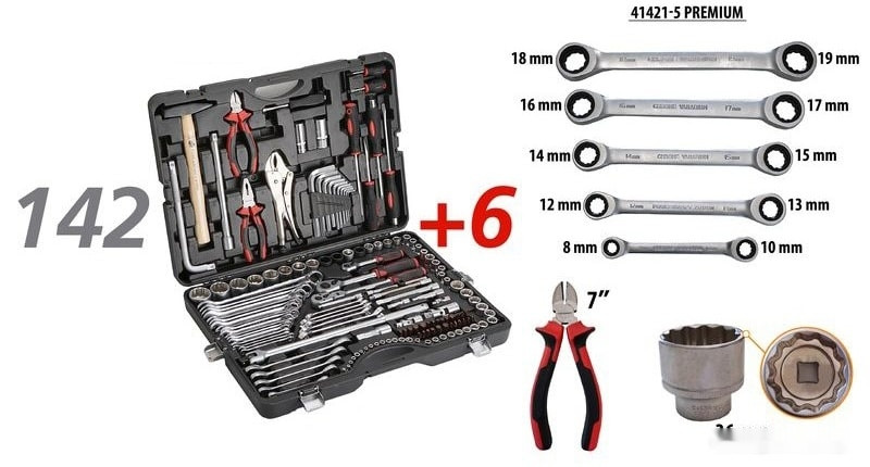 Универсальный набор инструментов ForceKraft FK-41421-5 Premium (148 предметов)