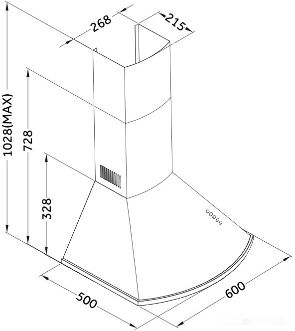 Вытяжка Ore Arc 60 (слоновая кость)