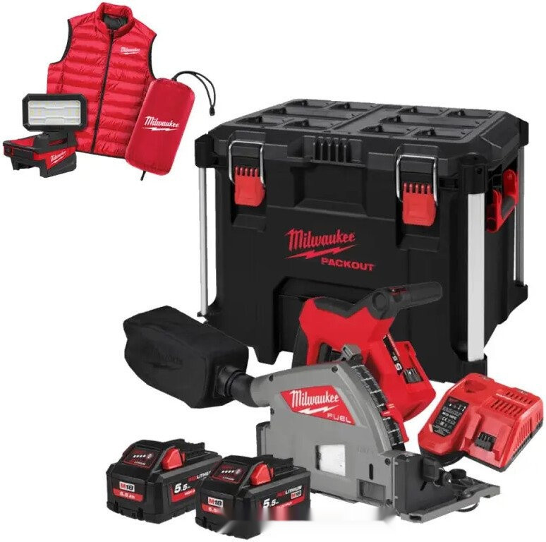 Дисковая погружная пила Milwaukee M18 FPS55MC-552P 4933499456 (с 2-мя АКБ, кейс)