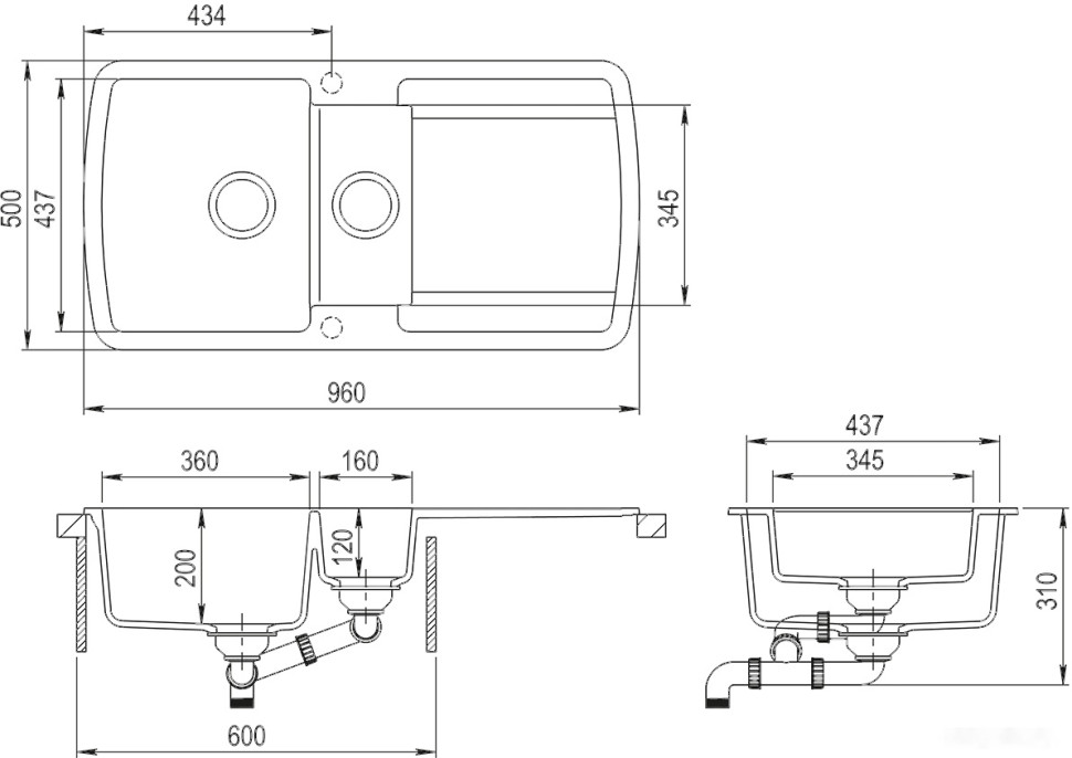 Кухонная мойка AquaSanita Lira SQL 151 710 AW alba