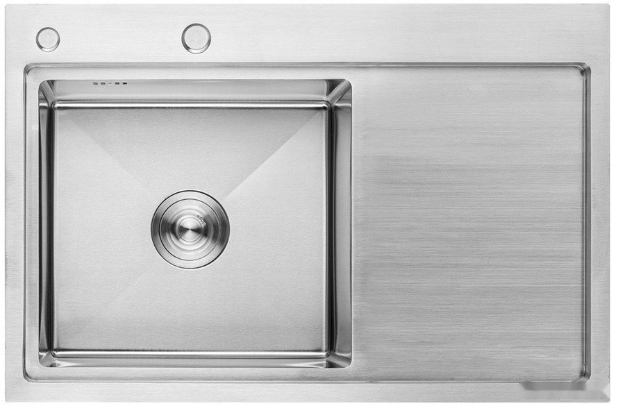 Кухонная мойка AKS Прямоугольная 78x51 левая (сатин никель)