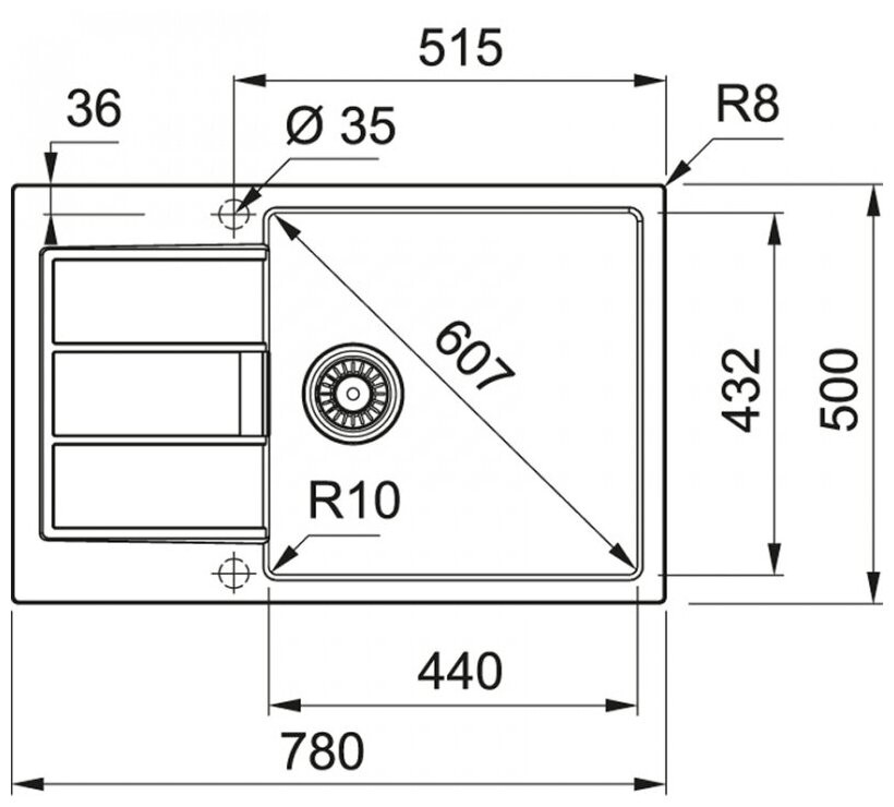 Кухонная мойка Franke Sirius 2.0 S2D 611-78 XL (435) Tectonite 143.0628.368 (оникс)