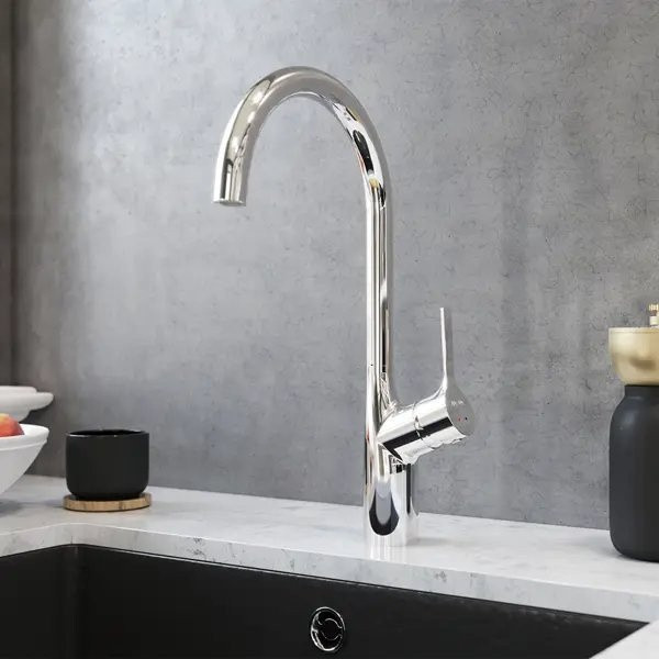 Кухонная мойка Saniteco 6550-R + Spike F9S07000 (хром, с сифоном, дозатором и коландером)