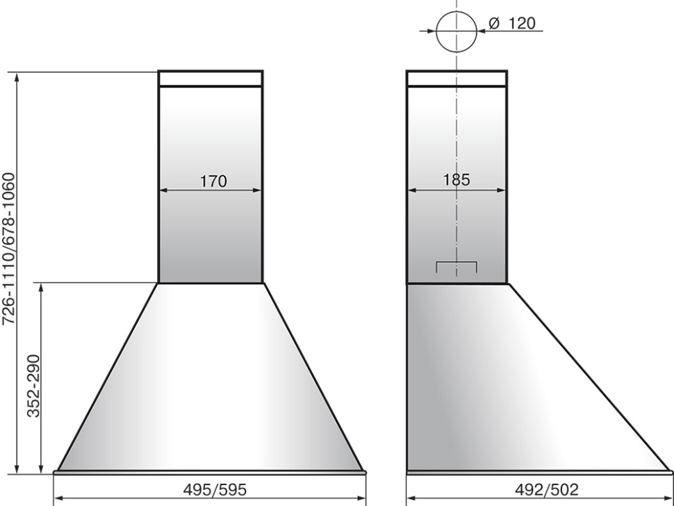 Вытяжка Elikor Эпсилон 60П-430-П3Л черный/бронза