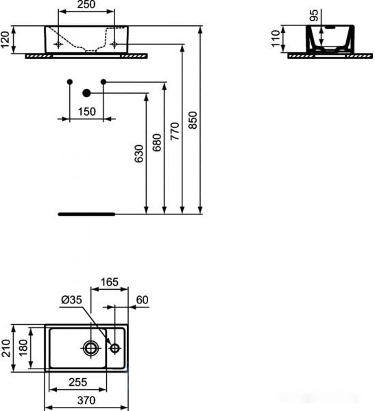 Умывальник Ideal Standard Tempo E211201