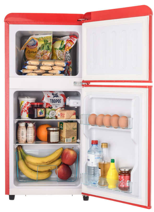 Холодильник с верхней морозильной камерой HARPER HRF-T120M (красный)