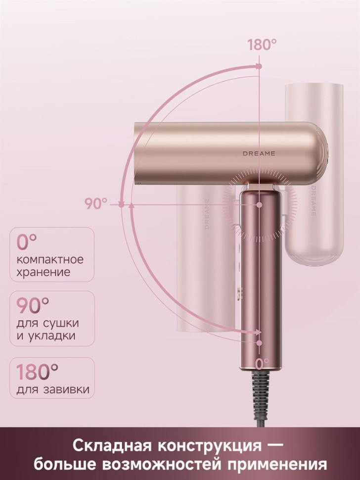 Фен Dreame Hairdryer Pocket Aura Pink AZP20A (розовый)