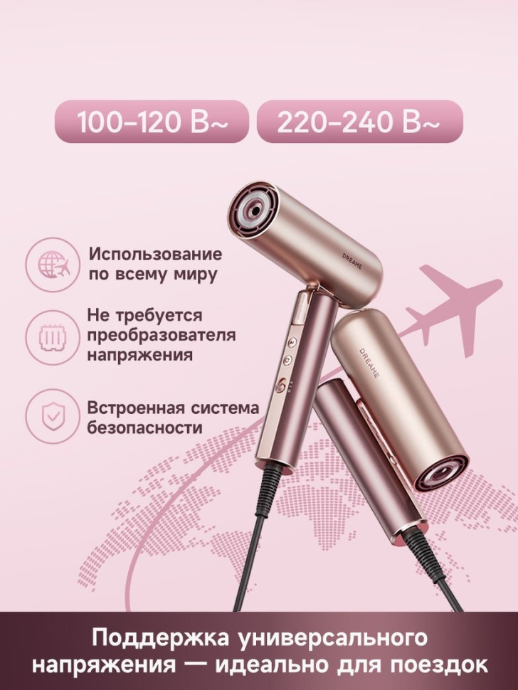 Фен Dreame Hairdryer Pocket Aura Pink AZP20A (розовый)