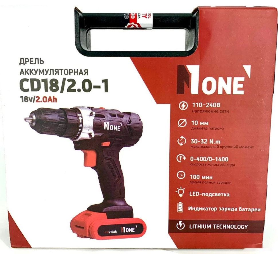 Дрель-шуруповерт Number ONE CD18/2.0-1 (с 2-мя АКБ)