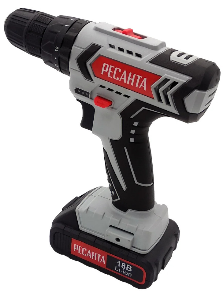 Ударная дрель-шуруповерт Ресанта ДА-18Л-2ЛК-У (с 2-мя АКБ, кейс)