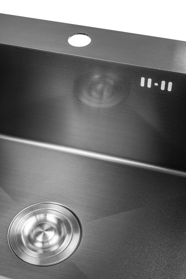 Кухонная мойка Saniteco 6045 Nano + Spike F9S07011 (сатин, с сифоном, дозатором и коландером)