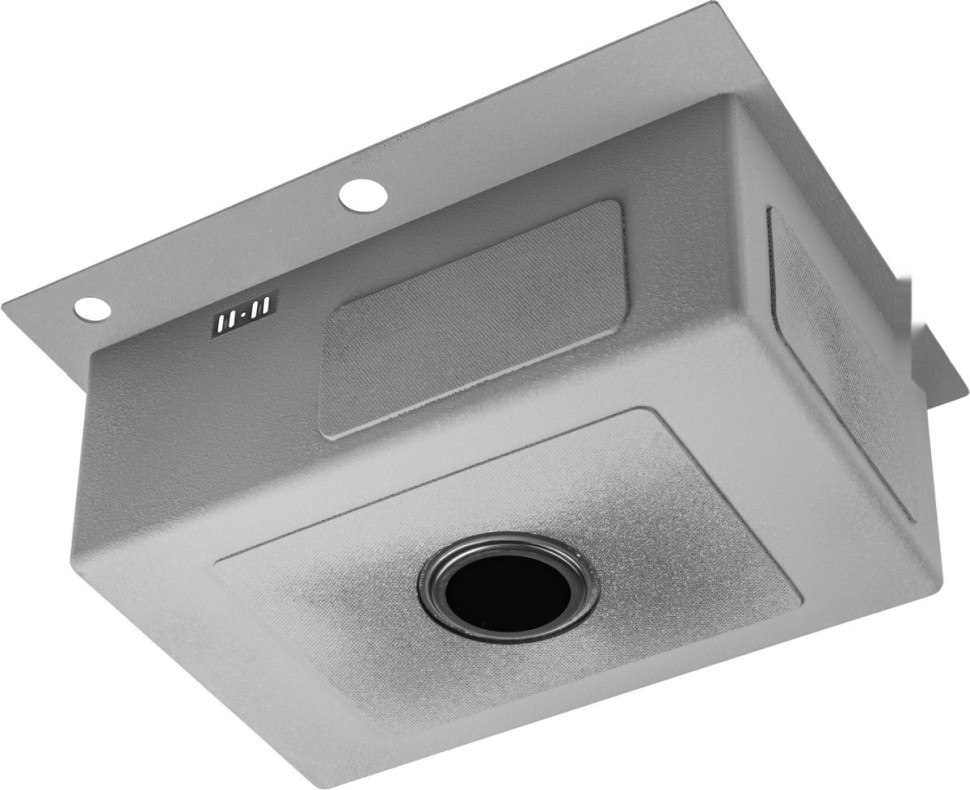Кухонная мойка Saniteco 6045 Nano + Spike F9S07011 (сатин, с сифоном, дозатором и коландером)