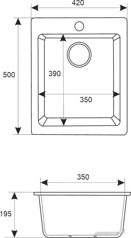 Кухонная мойка AlfaSun Майон (белый мрамор)