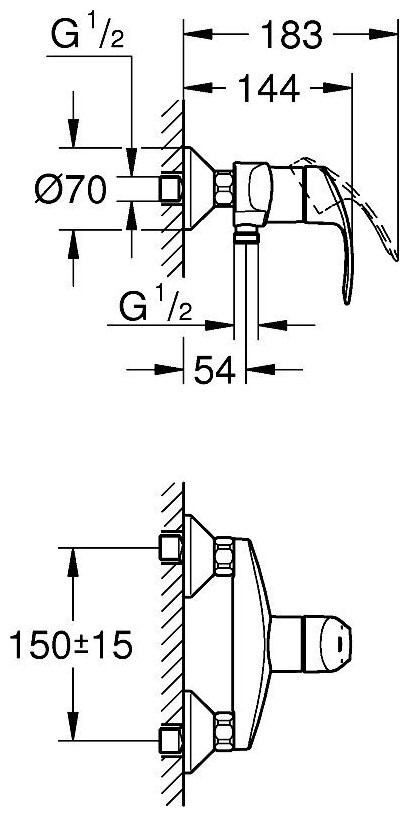 Смеситель Grohe Eurosmart 123576