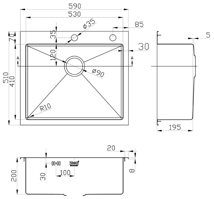 Кухонная мойка Zorg INOX RX-5951