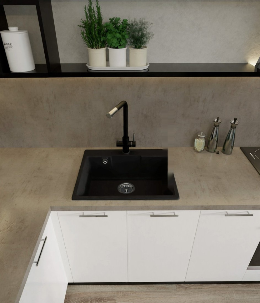 Кухонная мойка GranFest GF-UR-658 (песочный)