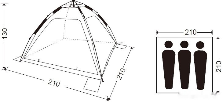 Палатка KingCamp Aosta 4082 (бирюзовый)