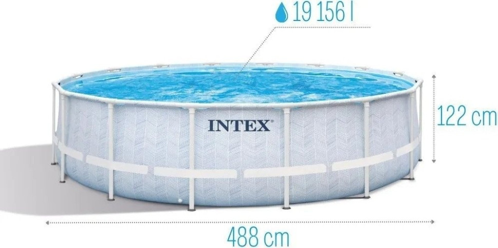 Бассейн INTEX Prism Frame Chevron 26746 (488х122)