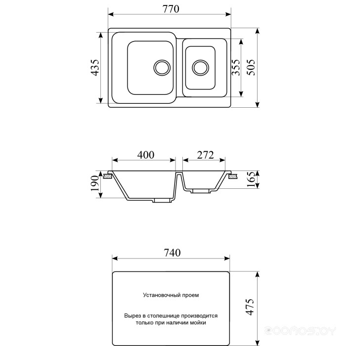 Кухонная мойка Gran-Stone GS-76K (331 белый)