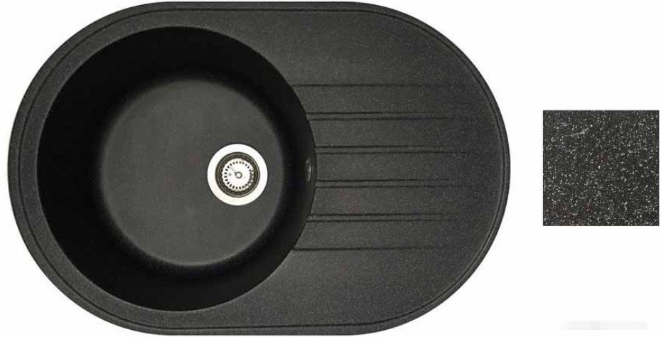 Кухонная мойка БелЭворс Rondo L + смеситель W74004-2 + дозатор L405F (черный)