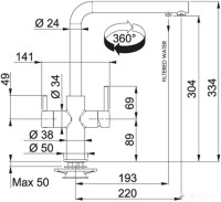 Смеситель Franke Neptune Clear Water (серый/хром)