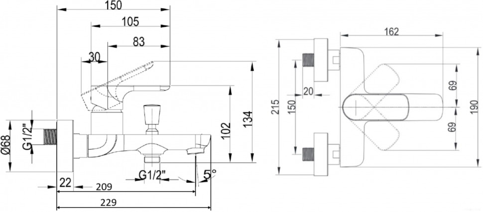 Смеситель Villeroy & Boch O.novo TVT104001000