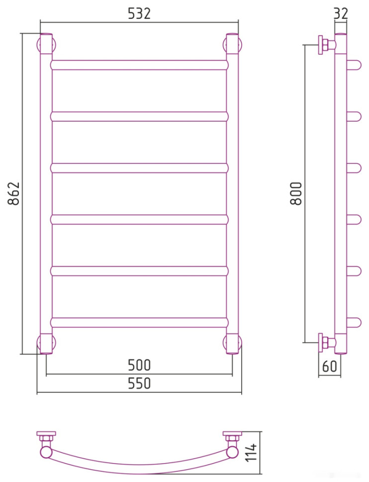 Полотенцесушитель Сунержа Галант+ 800х500 051-0200-8050