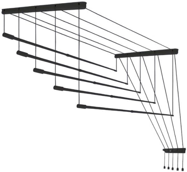 Сушилка для белья Comfort Alumin Потолочная 5 прутьев Black Style Telescop 120-200 см (алюминий)