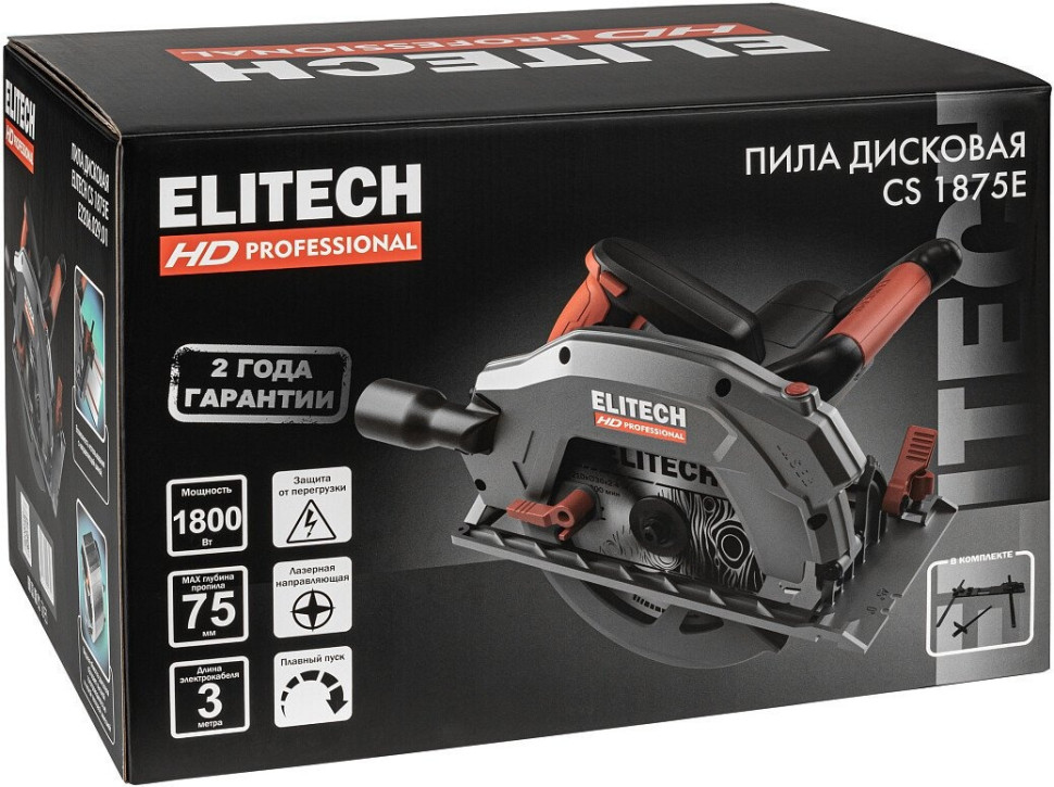 Дисковая (циркулярная) пила Elitech CS 1875E E2206.029.01