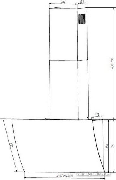 Вытяжка Elikor Wave 50 WH