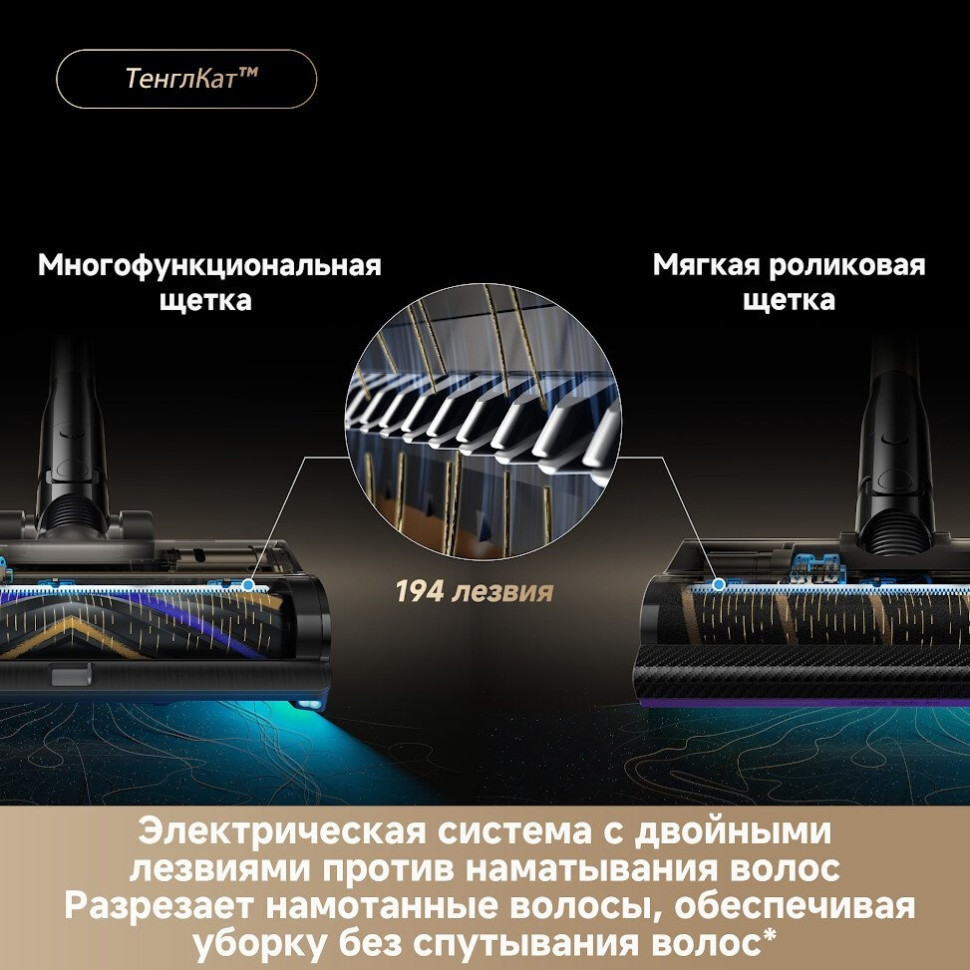Пылесос Dreame Cordless Vacuum Cleaner Z40 TangleCut Flex VRV62F (евровилка, черный)