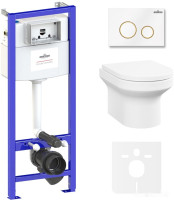 Унитаз Lavinia Boho Relfix Grance Hill Rimless 6 в 1 87561025 (белый/золот. пластик)