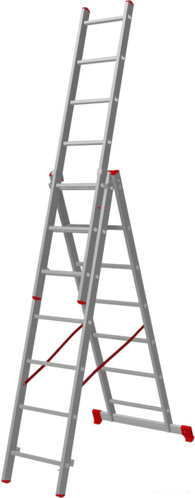 Лестница-стремянка Новая Высота NV 123 алюминиевая трёхсекционная 3x7 ступеней