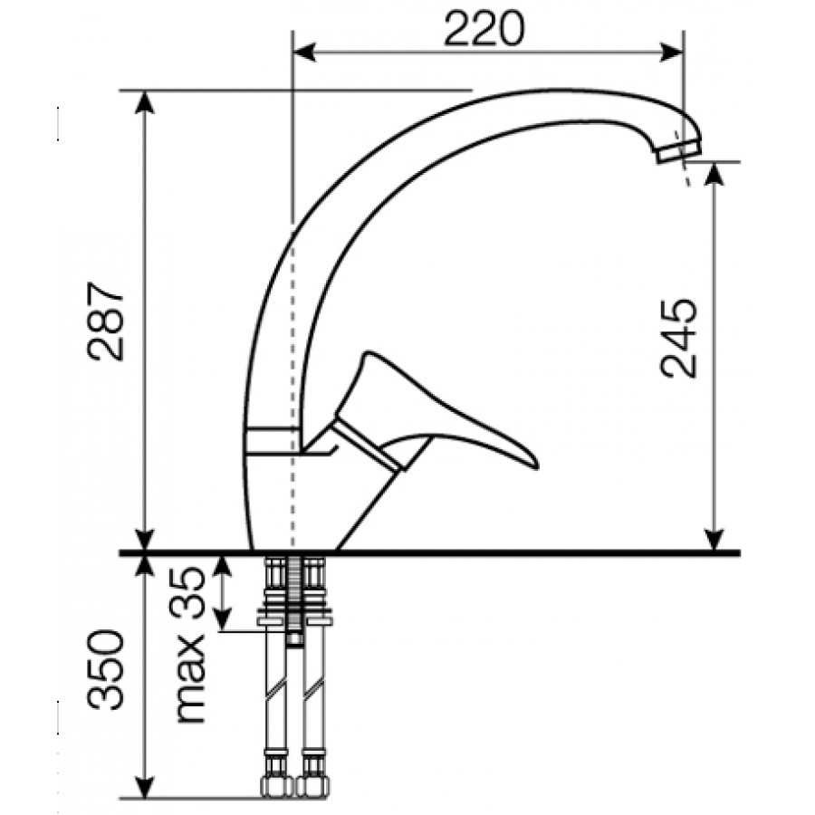 Смеситель Zorg Pelikan (черный опал)