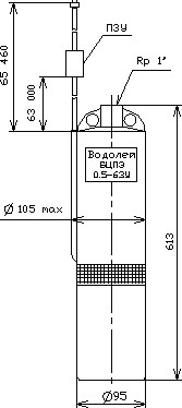 Скважинный насос Водолей БЦПЭ 0,5-63 У