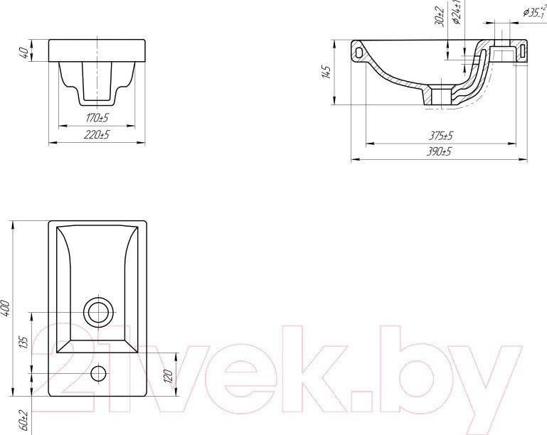 Умывальник Cersanit Como 40 S-UM-COM40/1-w + 63030