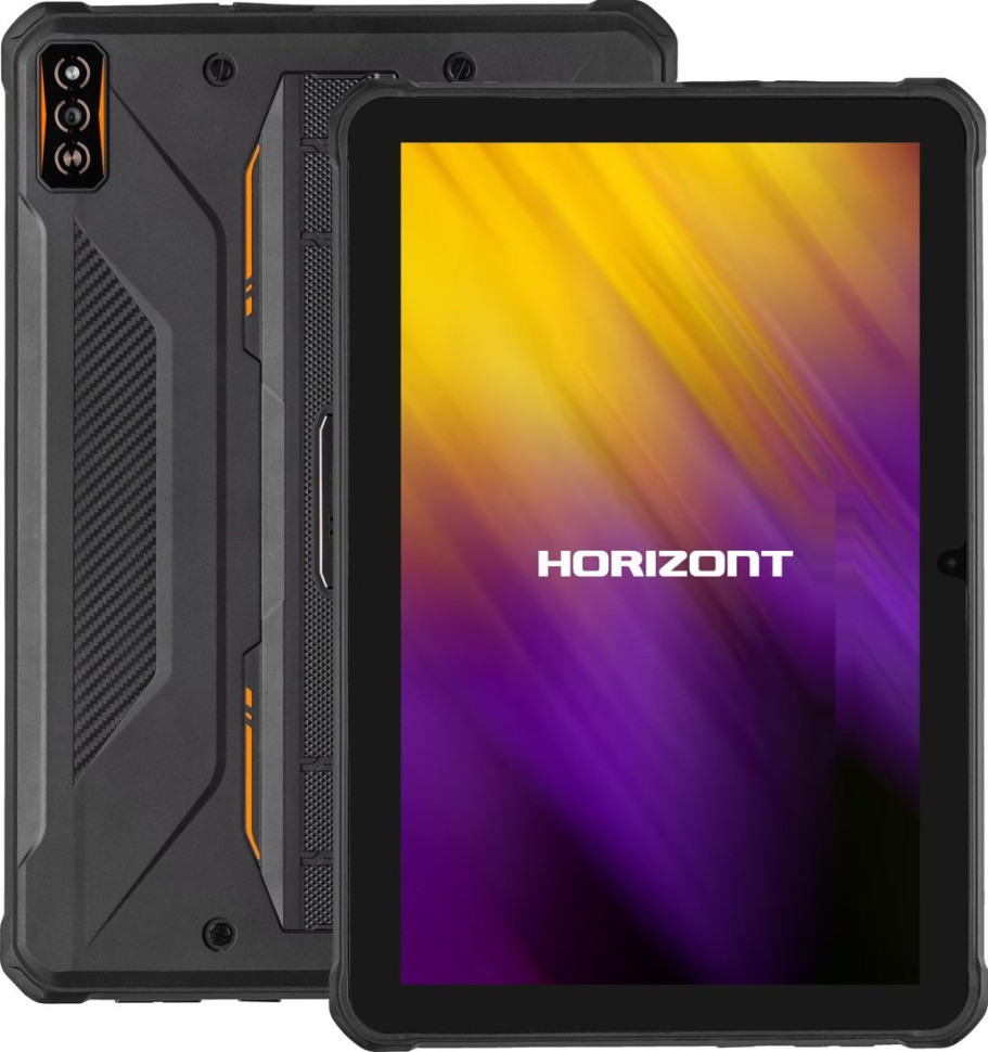 Планшет Horizont H-Tab 1 Shield 6GB/256GB LTE (черный/оранжевый)