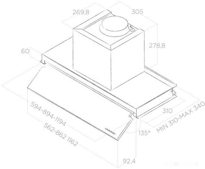 Вытяжка Elica Boxin No Drip IX/A/90