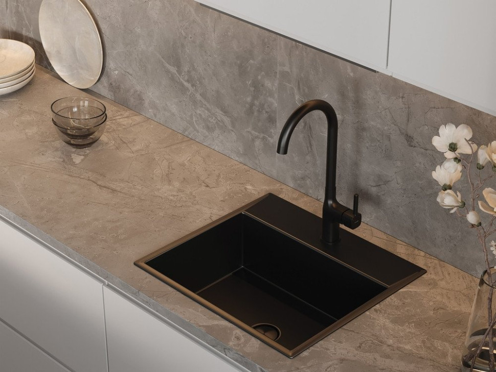 Смеситель Cersanit Elio однорычажный 68261 (черный)