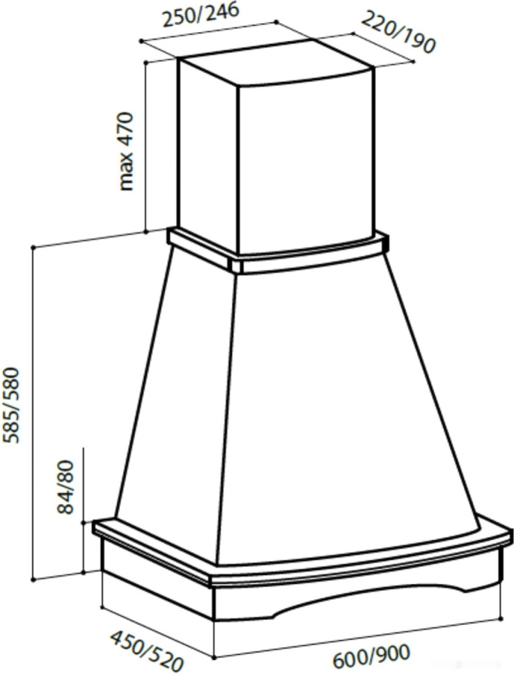 Вытяжка LEX Astoria 900 (слоновая кость)