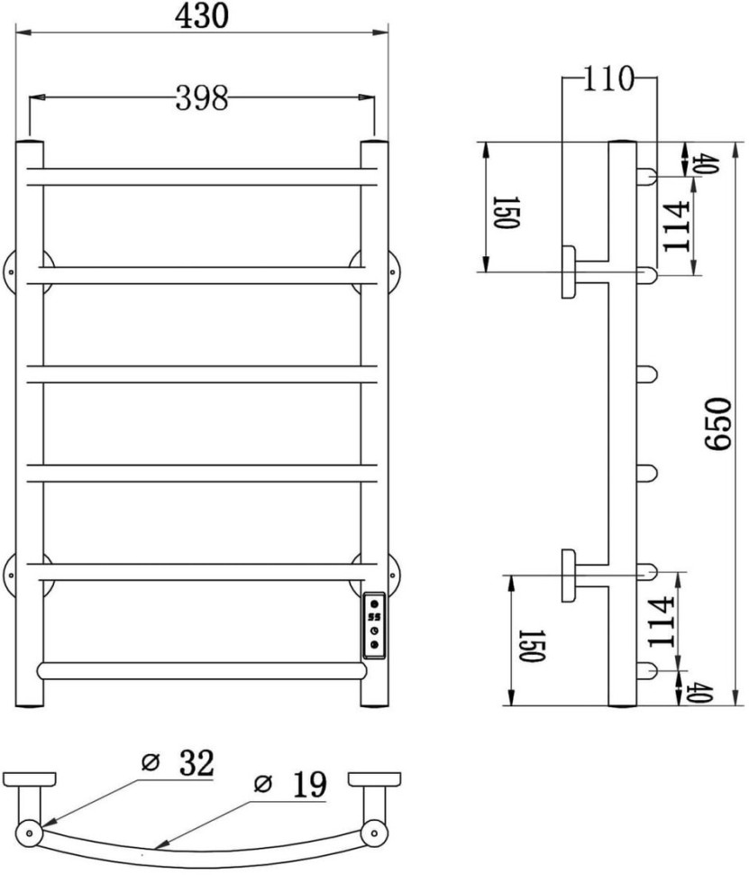Полотенцесушитель Roxen Santi BK-109AW-6T 11030-4365W (белый)