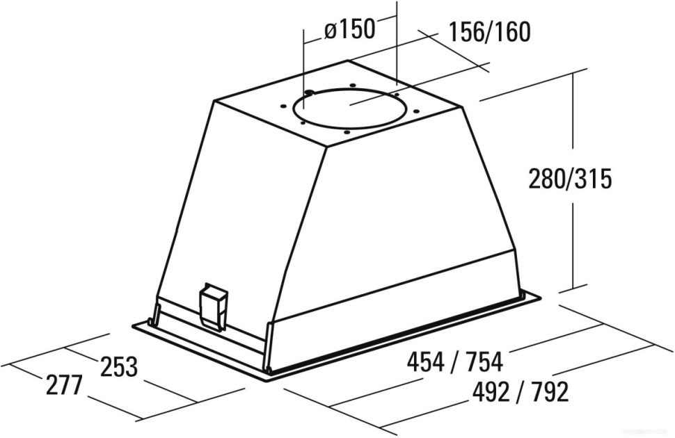 Вытяжка CATA GT Plus 45 WH/M