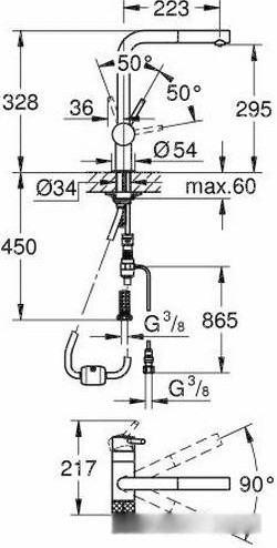 Смеситель Grohe Blue Pure Minta 31721000