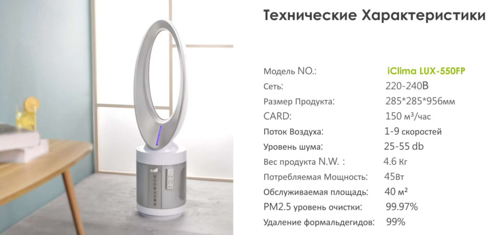 Очиститель воздуха IClima LUX-550FP