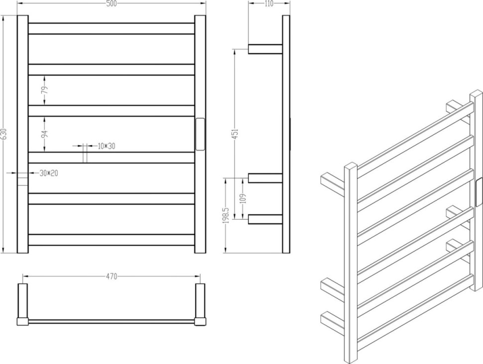Полотенцесушитель Roxen Plaza 11040-5063C