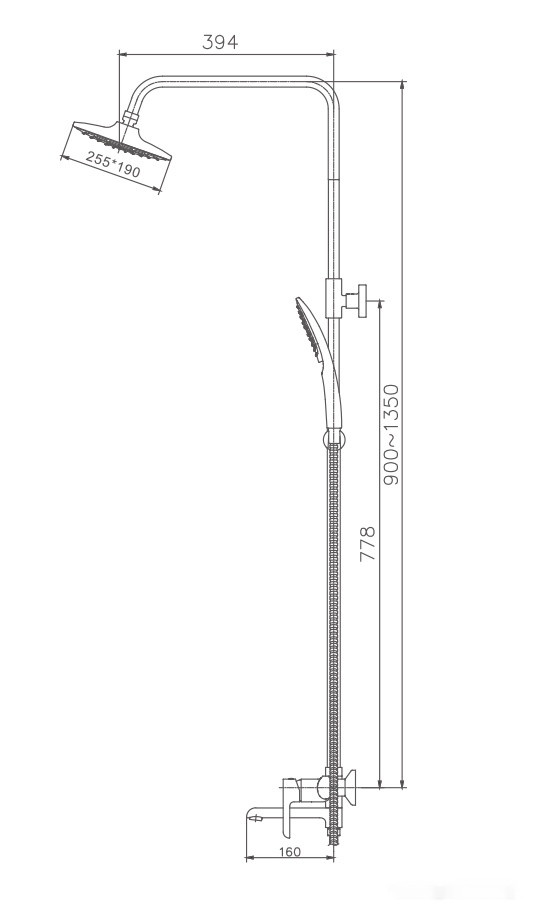 Душевая система Haiba HB24805-7 (черный)
